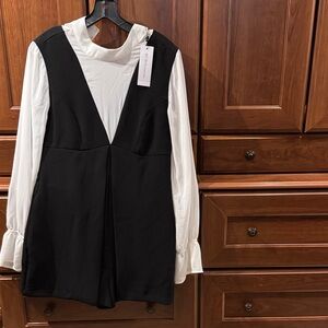 BCBGeneration Monochrome Long Sleeve Romper